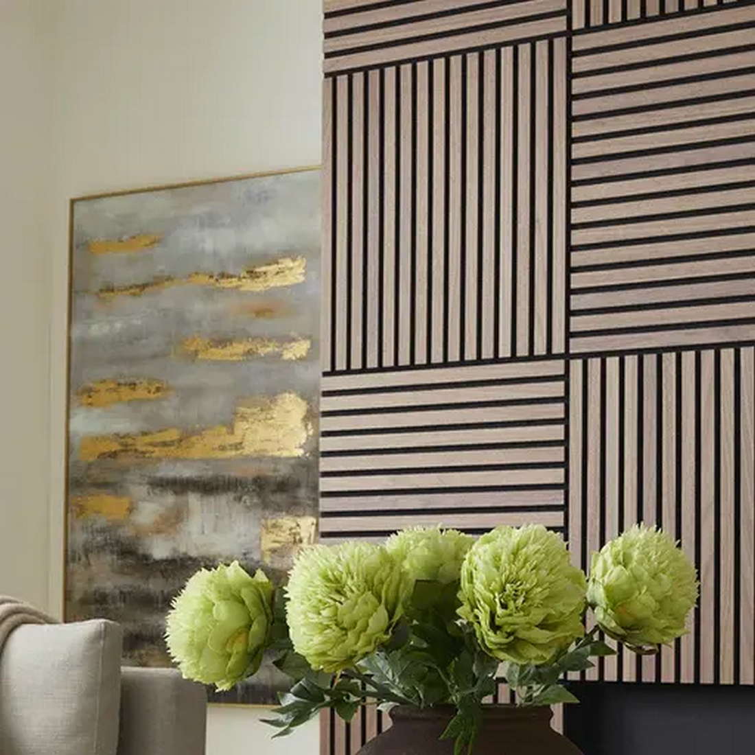 FREJA Akoustische panelen 200x60x2,2cm. Black Oak – We kunnen het ook op maat maken - Afbeelding 9