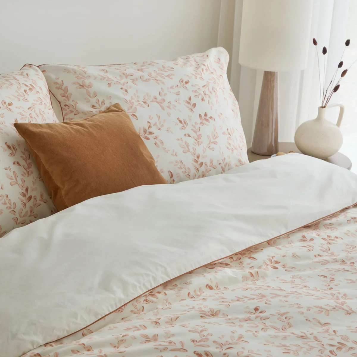 Dekbedovertrek Blushed Leaves Off White / Roze - Afbeelding 6
