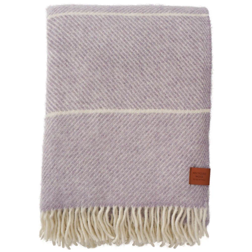 Plaid lila, recycled wol, Klippan Frank Purple - Afbeelding 2