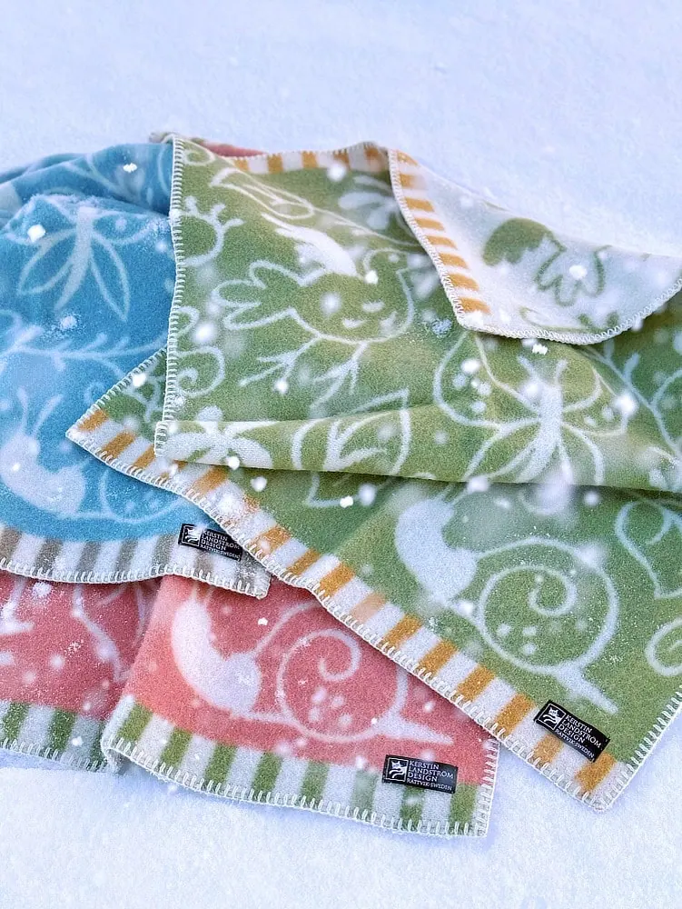 Wiegdeken blauw, lamswol, Klippan Lilla Snigel Blue - Afbeelding 6