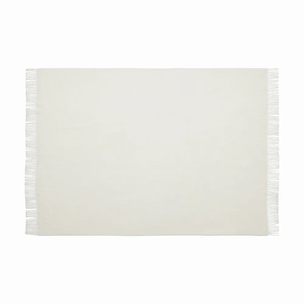Plaid wit, off-white wol, Silkeborg Bornholm White - Afbeelding 3