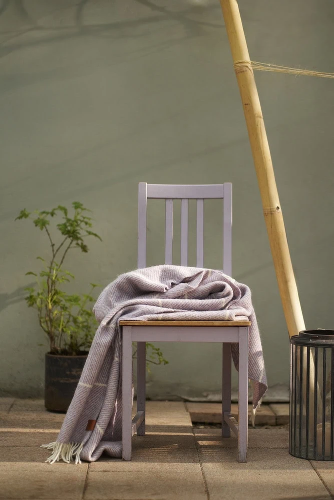 Plaid lila, recycled wol, Klippan Frank Purple - Afbeelding 3